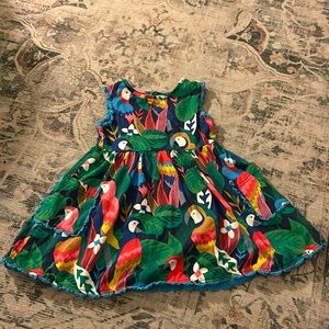 Parrot print sleeveless dress